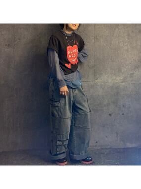 Rare Vintage Human Made Running Heart Dark Brown Tee